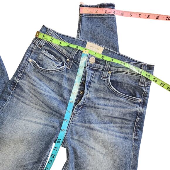 McGuire Womens Jeans, Hi-Rise Button Fly Raw Hem Stretch Skinny Ankle Jeans, 29 - Picture 4 of 11